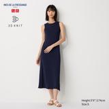 Women's 3D Knit Ribbed Sleeveless Dress | Navy | Large | UNIQLO US