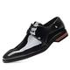 New Formal Dress Shoes for Men Lace Up Derby Shoes Square Toe PU Leather Non Slip Rubber Sole Anti-Slip Classic (Color : Black, Size : 7 UK)