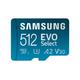 Samsung EVO Select (2024) microSD-Karte + SD-Adapter, 512 GB, Speicherkarte für Smartphone und Tablet, UHS-I U3, 4K UHD, Full HD, 160 MB/s Lesen, MB-ME512SA/EU