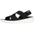 Crocs LiteRide Stretch Sandal Women, Women Heels Sandals, Black (Black/White 066), 3 UK