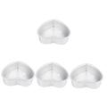 Alipis 4pcs Heart Cake Mold Heart Shaped Cake Pans 6 Inch Cookie Cake Small Steaming Bowl Heart Shaped Baking Pan Heart Cake Tin Jelly Baking Mould Mini Cake Metal Aluminum Alloy Egg Tart