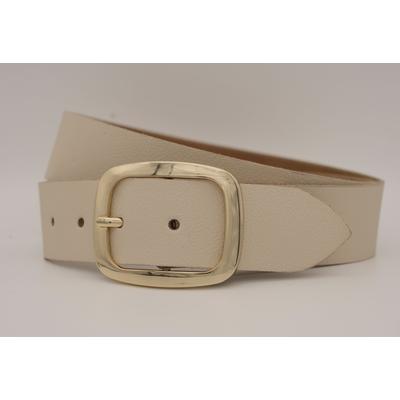 Ledergürtel ANNAMATONI, Damen, Gr. 95, beige (sand), Rindsleder, unifarben, casual, Gürtel, mit goldener Schließe Image