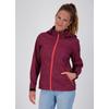Softshelljacke LPO "SHELBY PEAK II", Damen, Gr. 36/38 (M), rot (weinrot), 96% Polyester; 4% Elastan, casual, tailliert, Langarm gerader Abschluss mit Klettverschlüssen, Jacken, leichte Softshelljacke mit All-Over-Print und abnehmbarer Kapuze