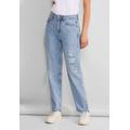 Straight-Jeans STREET ONE Gr. 29, Länge 30, blau (light blue destroyed) Damen Jeans Gerade