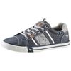 Sneaker MUSTANG SHOES, Herren, Gr. 43, grau (dunkelblau, hellgrau), Lederimitat, sportlich, Schuhe, mit kontrastreichen Details, Freizeitschuh, Halbschuh, Schnürschuh