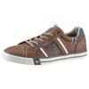 Sneaker MUSTANG SHOES, Herren, Gr. 49, braun (cognac, navy), Lederimitat, sportlich, Schuhe, mit kontrastreichen Details, Freizeitschuh, Halbschuh, Schnürschuh