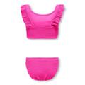 Tankini KIDS ONLY "KOGTROPEZ STRUCTURE BIKINI SET ACC" Gr. 134 (140), N-Gr, pink (knockout pink) Mädchen Bikini-Sets Kinderbademode