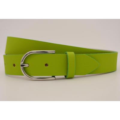 Ledergürtel ANNAMATONI, Damen, Gr. 95, grün, Rindsleder, unifarben, casual, Gürtel, mit silberner Schließe Image