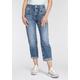 High-waist-Jeans HERRLICHER "Pitch HI Tap Denim Light" Gr. 26, N-Gr, blau (medium) Damen Jeans High-Waist-Jeans