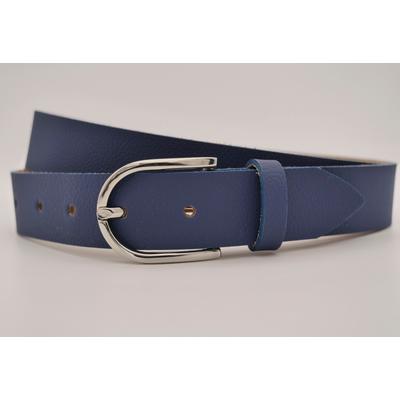 Ledergürtel ANNAMATONI, Damen, Gr. 105, blau (marine), Rindsleder, unifarben, casual, Gürtel, mit silberner Schließe Image