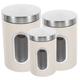 Alipis 3pcs Stainless Steel Airtight Tank Airtight Food Storage Tea Container Tea Bag Storage Jars Tea Canister for Tea Bags Canisters for Tea Leaf With Cover Iron Storage Box White