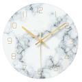 Wall Clock wall clock for bedroom 12 Inch Wall Clock Nordic Marble Color Digital Clock Modern Tempered Glass Bedroom Art Clocks Personality Living Room Wall clocks for living room ( Color : E , Size :