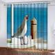 Pencil Pleat Blackout Curtains Animal Seagull 170 X 200 Cm Indoor Blackout Curtain, 3D Thermo-Insulating Window Curtains Polyester Material Bedroom Drapes Blackout Curtains -8Z6D-E9B