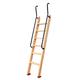 Wood Bunk Bed Ladder 60 66 Inch with Metal Handrail &Fittings,Heavy Duty Step Ladder for Twin Bed,Home Loft,College Dorm Room &Library,Load 150KG (Color : Brown, Size : 6 Steps) (Wood Color 6 Step