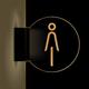 HSOYGE Ultra-Bright LED Restroom Sign, Ladies Mens Bathroom Sign,Wall Mount Double-sided Luminous Toilet Sign, Edge Lighting (E) (F)