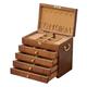 NOALED Ring Box Drawer Jewelry Box Organizer Storage Chinese Style Pine Wooden Large Box High Capacity Luxurious Solid Wood Necklace Earrings Ring Boxes For Jewellery
