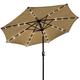 Garden Parasol,New Sun Parasol Umbrella Garden Parasols Solar Light Umbrella Outdoor LED Umbrellas Self Charging LED Garden Umbrella 3 M, Without Base