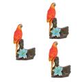 Kisangel 3 Pcs Bird Resin Lamp Bird Garden Lamp Bird Statue Lamp Home Decoration Solar Bird Sculpture Fake Bird Solar Lights Solar Bird Garden Statue Solar Night Lamp Cartoon The Bird