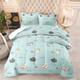 Single Duvet Green Cat Anti Dust Mite Duvet - Anti Allergen Coverless Duvet - All Year Round Soft Microfiber Quilt Double Machine Washable Duvets,2 Pillowcase