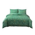 Green Chic Duvet Cover Bedding Set Comfortable Oversized 3pc Down Comforter Quilt Cover 1 Duvet Cover+2 Pillowcases For Double Bed With Zipper (Color : A, Size : Single 135X200cm(53X79inch))