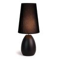 Bedside Lamp Nightstand Lamp Nordic Table Lamp Iron Bedside Lamp Fabric Lampshade Nightstand Lamp For Bedroom Living Room Table Lamp Table Light (Color : Black, Size : Touch Switch)