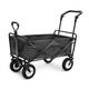 Trolleys, Folding Garden Trolley Cart Heavy Duty Wagon Multifunction Shopping Cart for Outdoor Camping Fishing Pull Truck with 4 Wheels, Load：80Kg/Green (Black)