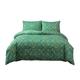 Green Chic Duvet Cover Bedding Set Comfortable Oversized 3pc Down Comforter Quilt Cover 1 Duvet Cover+2 Pillowcases For Double Bed With Zipper (Color : A, Size : Queen 228X228cm(89X89inch))