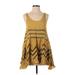 Intimately by Free People Casual Dress - Mini Scoop Neck Sleeveless: Yellow Stripes Dresses - Women's Size X-Small