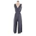 Cotton On Jumpsuit V-Neck Sleeveless: Gray Solid Jumpsuits - Women's Size 8