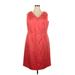 Tahari by ASL Cocktail Dress - A-Line V Neck Sleeveless: Red Solid Dresses - Women's Size 18