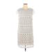 Eliza J Casual Dress - Shift: White Jacquard Dresses - Women's Size 16