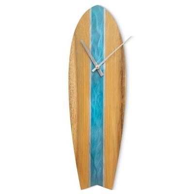 Surfboard Shaped Wall Clock Aqua , Aqua