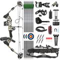 SHARROW Archery Compound Bow and Arrow Set 20-70 LBS Adjustable Hunting Compound Bow Kit for Adults Beginner Outdoor Shooting Target Practice LH/RH (Left Hand, Camo)