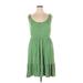 Torrid Casual Dress - A-Line Scoop Neck Sleeveless: Green Solid Dresses - Women's Size 1X Plus