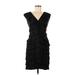 Adrianna Papell Casual Dress: Black Dresses - Women's Size 8 Petite