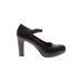 Jolie Heels: Pumps Chunky Heel Classic Black Solid Shoes - Women's Size 39 - Round Toe