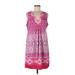 Hale Bob Casual Dress - Mini V-Neck Sleeveless: Pink Dresses - Women's Size Large