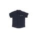 Hurley Short Sleeve Button Down Shirt: Blue Solid Tops - Kids Boy's Size 7