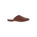 Mule/Clog: D'Orsay Stacked Heel Bohemian Brown Solid Shoes - Women's Size 8 1/2 - Almond Toe