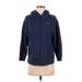 Nike Zip Up Hoodie: Blue Solid Tops - Women's Size Medium