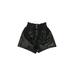 Nasty Gal Inc. Faux Leather Shorts: Black Solid Bottoms - Women's Size 8 - Dark Wash