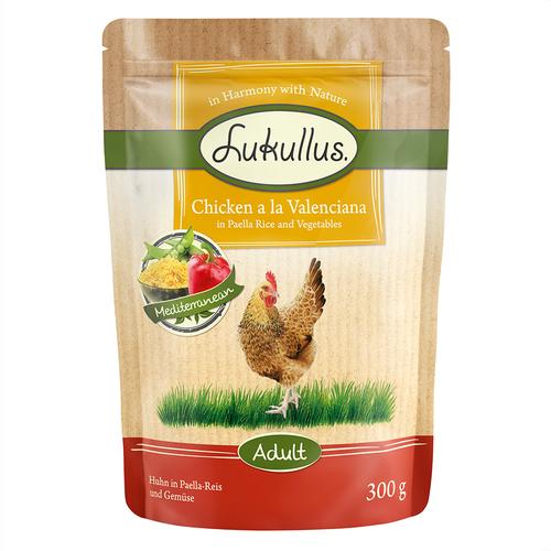 Sparpaket Lukullus Frischebeutel 48 x 300 g - Huhn in Paella-Reis und Gemüse