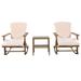 Outdoor PE Rattan Double Rocking Chairs Adjustable Double Chaise Lounge with Glass Small Coffee Table