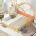 Twin Size Daybed Convertible King Size Double Bed, Brown+Orang+Yellow