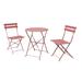 Patio Bistro Set Camping Chairs & Table Set Folding Chairs 3pc Rust-resistant Outdoor Furniture Sets of Foldable Table & Chairs