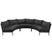 Patio Furniture Set, 3 Piece Curved Outdoor Conversation Set, All Weather Modular Sectional Sofa with Cushions