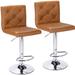 VECELO Bar Stools Set of 2 Armless Adjustable Swivel Modern PU Leather Barstools