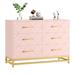 6 Drawers Dresser for Bedroom, TV Stand Dressers Chest of Drawers for Living Room Hallway Entryway