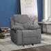 Chenille Glider Motion Recliner with Tufted Design and Pillow Top Armrests, Tight Back & Seat Cushion