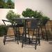 Commercial Indoor-Outdoor Rattan Restaurant Barstool with Steel Frame-Set of 4